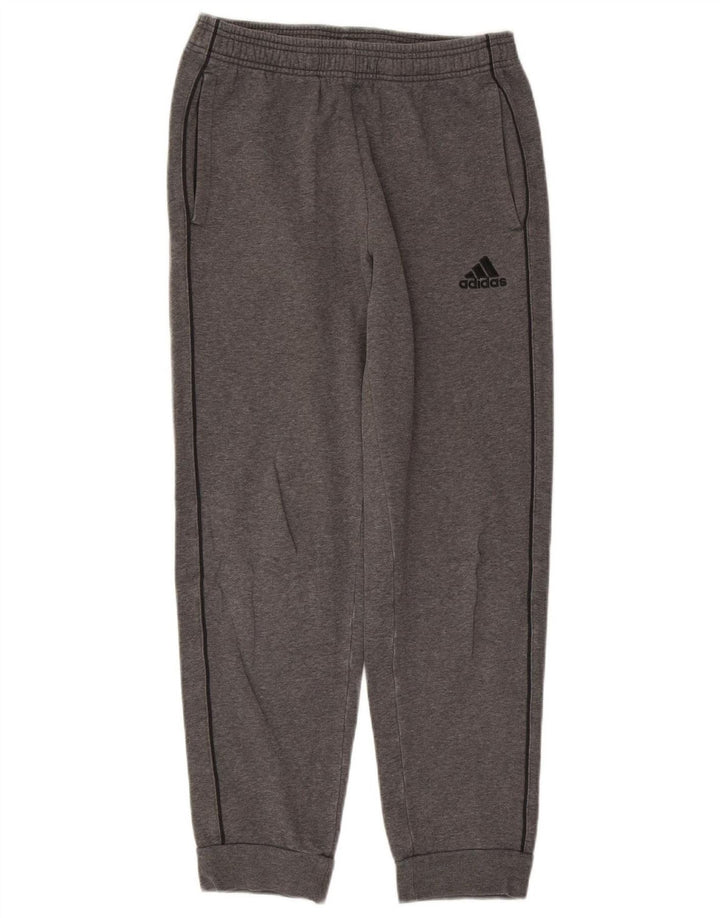 ADIDAS Mens Tracksuit Trousers Joggers Small  Grey Cotton