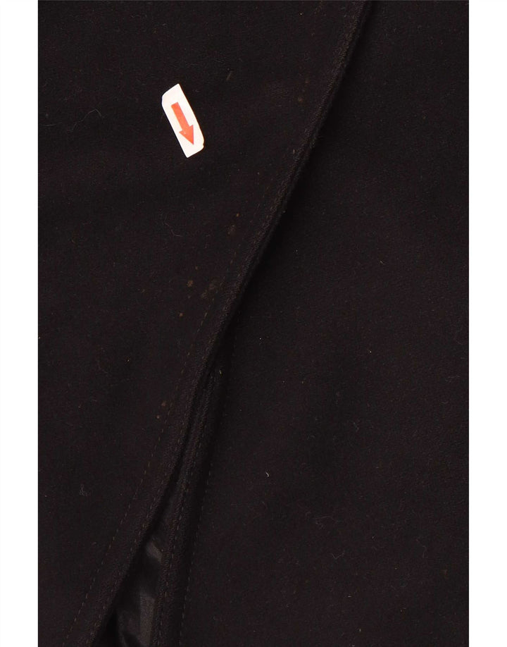 Benetton Womens Overcoat UK 14 Medium Black Wool