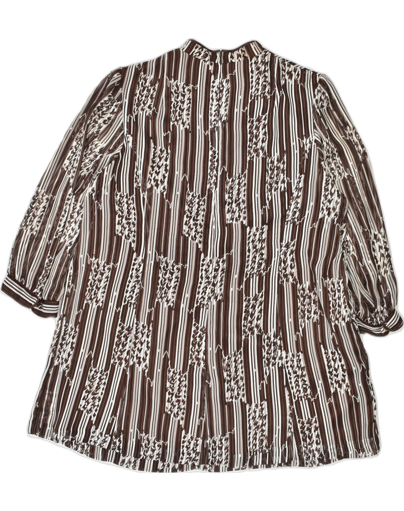 VINTAGE Womens Blouse Top EU 52 2XL Brown Striped | Vintage | Thrift | Second-Hand | Used Clothing | Messina Hembry 