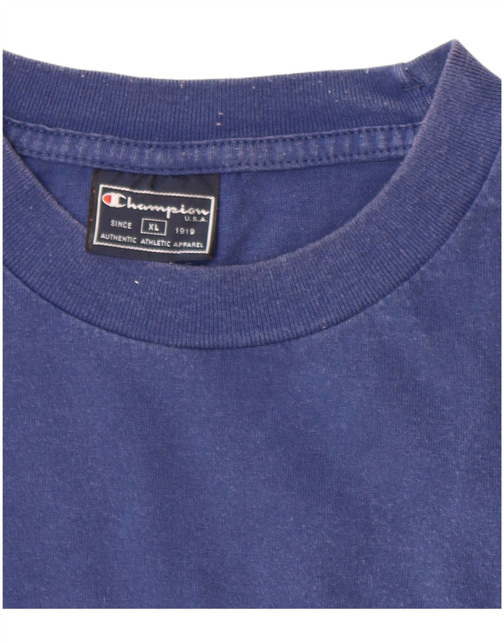 CHAMPION Mens Graphic T-Shirt Top XL Navy Blue Cotton