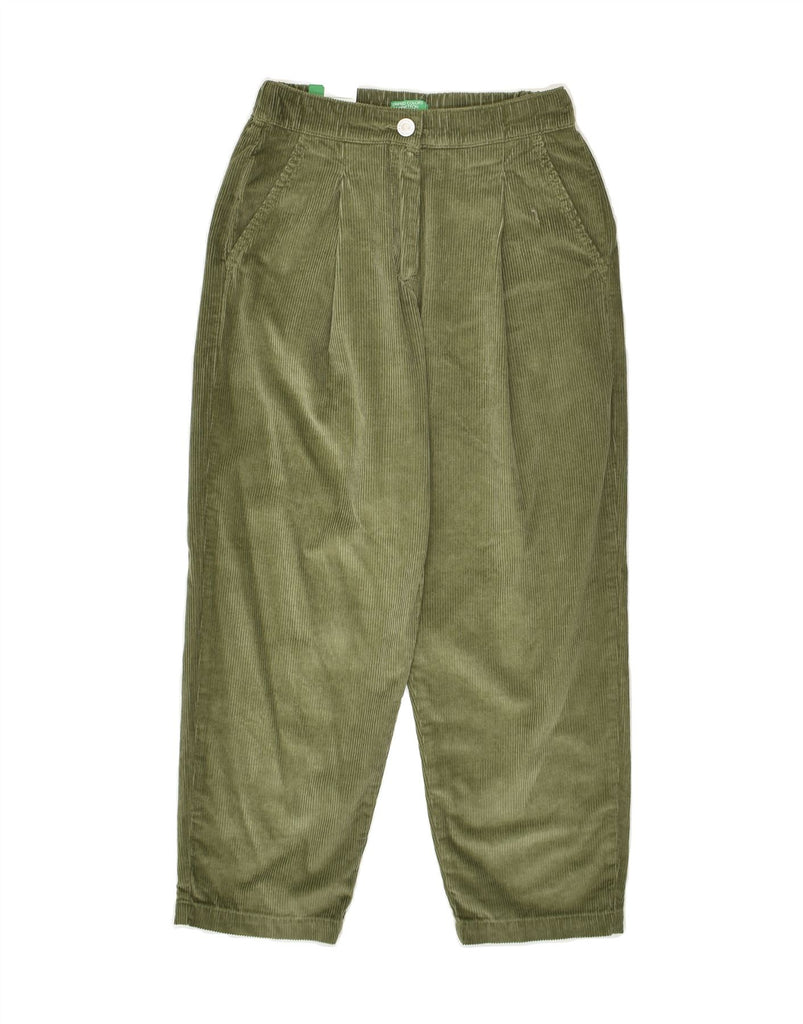 BENETTON Girls Loose Fit Corduroy Trousers 8-9 Years Large W22 L22 Green | Vintage Benetton | Thrift | Second-Hand Benetton | Used Clothing | Messina Hembry 