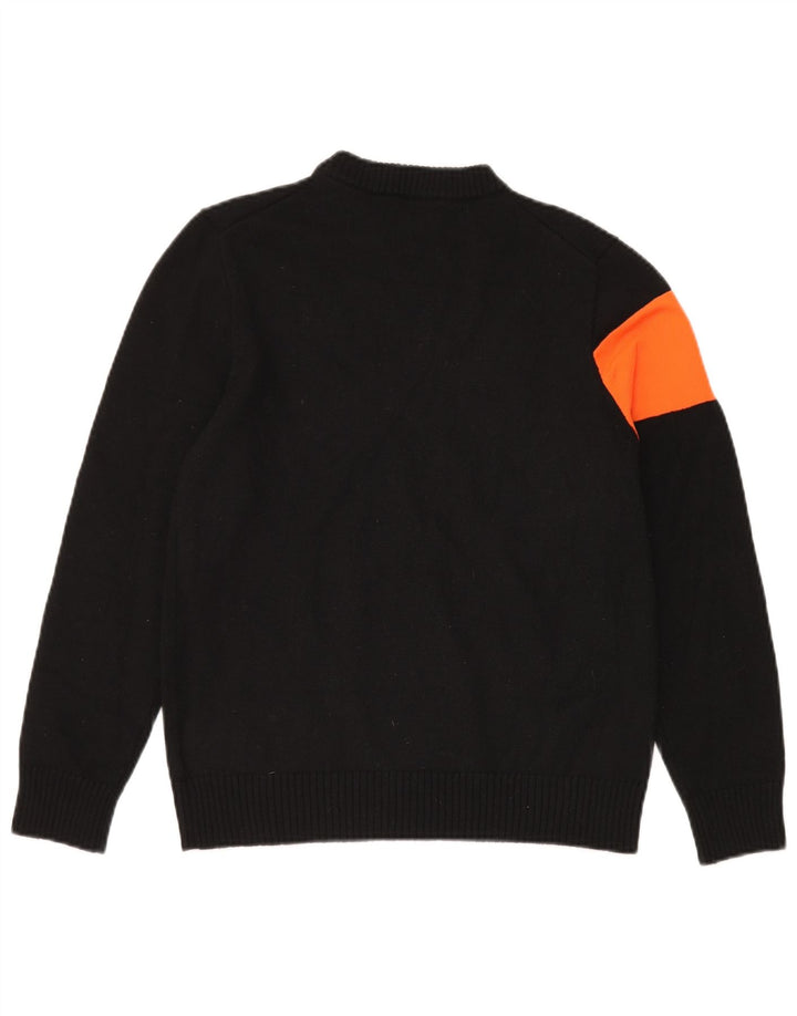 ROSSIGNOL Womens Crew Neck Jumper Sweater UK 12 Medium Black Colourblock