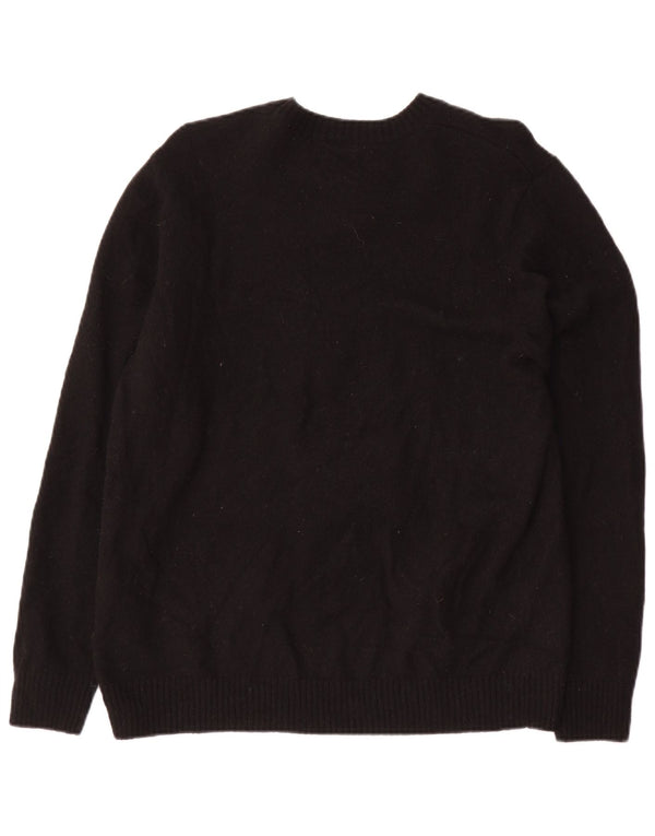 LEVI'S Womens Standard Fit Crew Neck Jumper Sweater UK 18 XL Black Wool