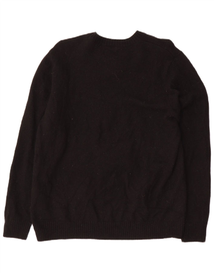 LEVI'S Womens Standard Fit Crew Neck Jumper Sweater UK 18 XL Black Wool