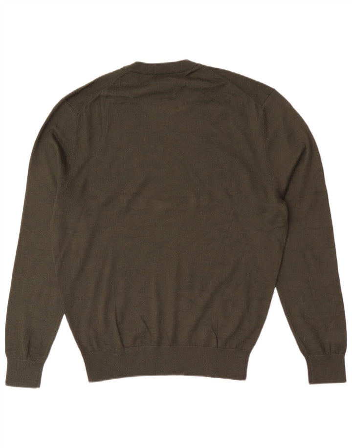 Zara Mens Crew Neck Jumper Sweater Large Khaki