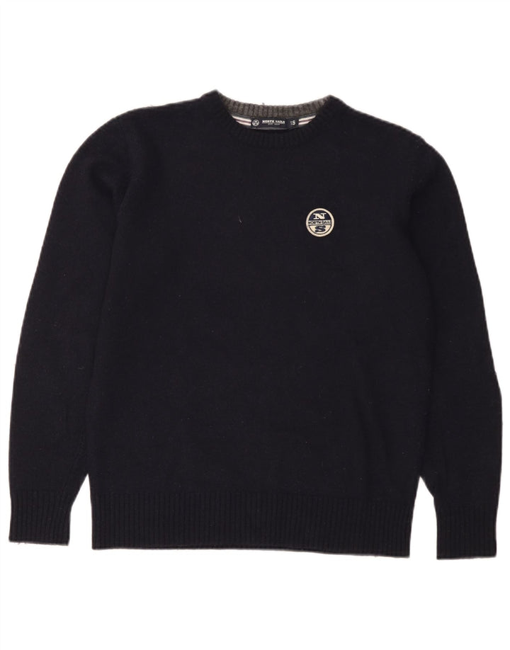 North Sails Womens Crew Neck Jumper Sweater UK 10 Small Navy Blue Wool