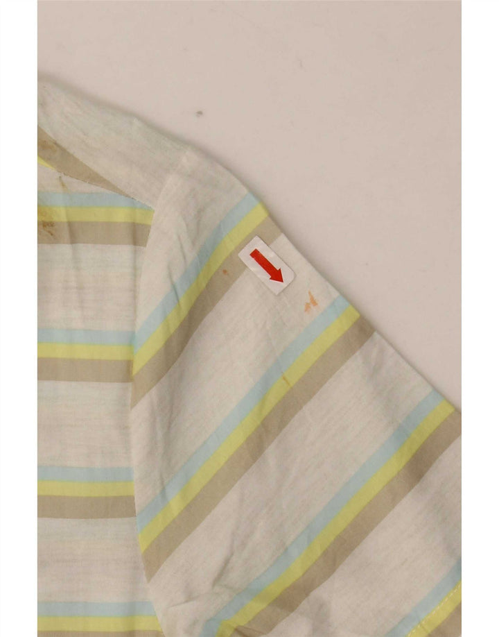 Hurley Boys Short Sleeve Shirt 7-8 Years Multicoloured Striped Cotton