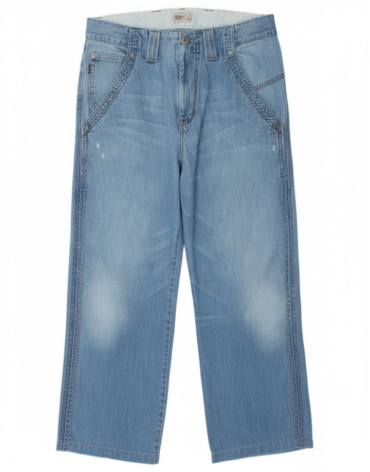Tommy Hilfiger Womens Distressed Straight Jeans W32 L30 Blue Cotton