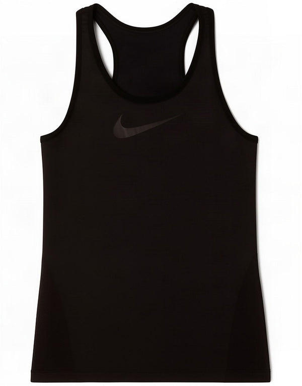 Nike Womens Dri Fit Slim Graphic Vest Top UK 8 Small Black Polyester