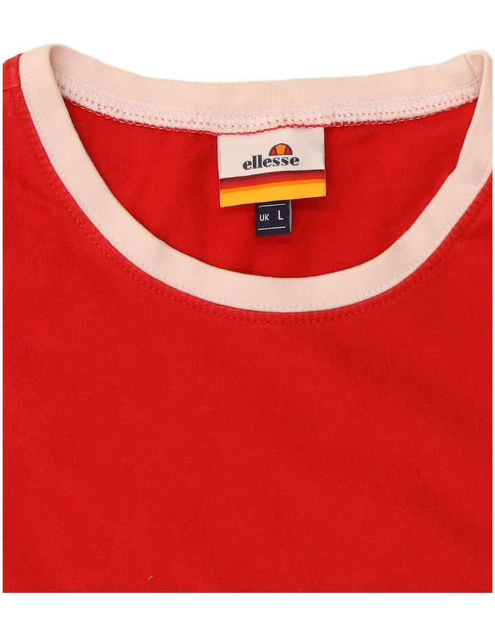 Ellesse Mens Graphic T-Shirt Top Large Red Cotton