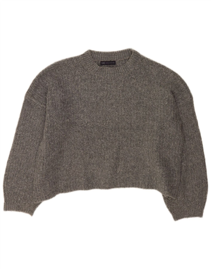 Marks & Spencer Womens Oversized Crew Neck Jumper Sweater UK 16 Large Grey