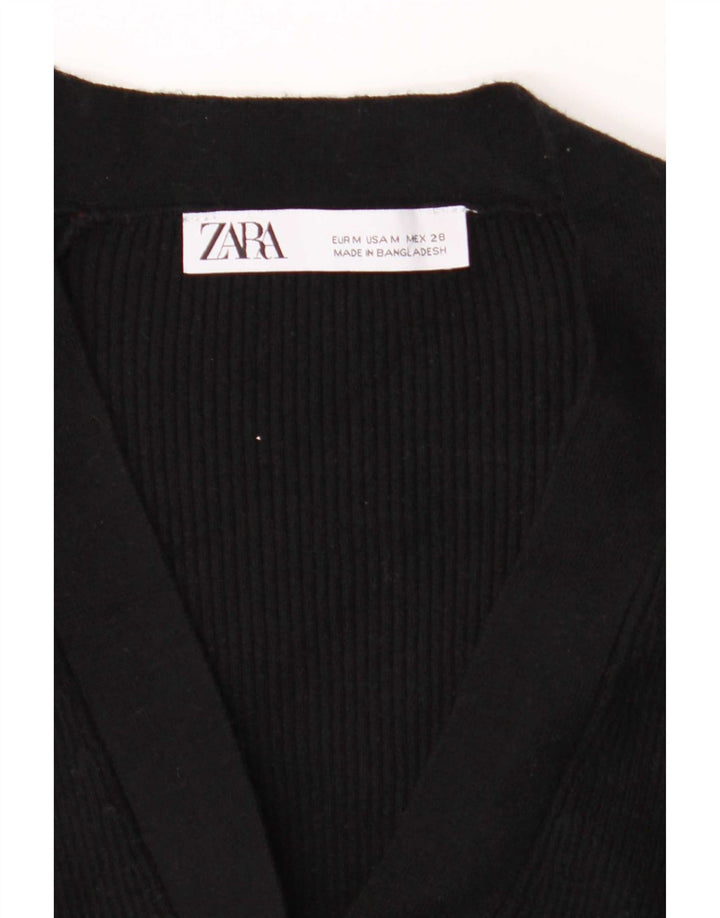 Zara Womens Cardigan Sweater UK 14 Medium Black