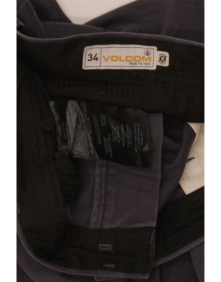Volcom Mens Straight Chino Trousers W34 L32 Grey Cotton