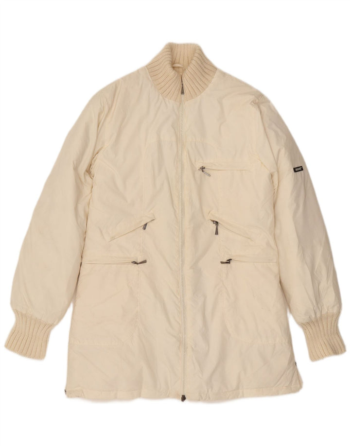 Vintage Womens Padded Coat IT 48 XL Off White Polyester