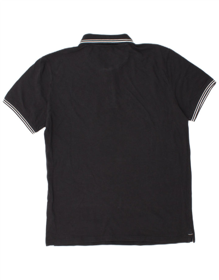 Champion Mens Polo Shirt Large Black Cotton