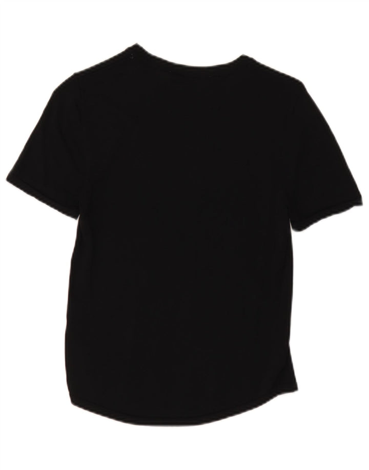 Zara Womens T-Shirt Top UK 12 Medium Black Viscose