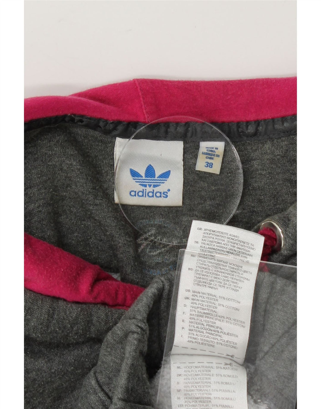 ADIDAS Womens Graphic Hoodie Jumper EU 38 Medium Grey Cotton Vintage Adidas and Second-Hand Adidas from Messina Hembry 