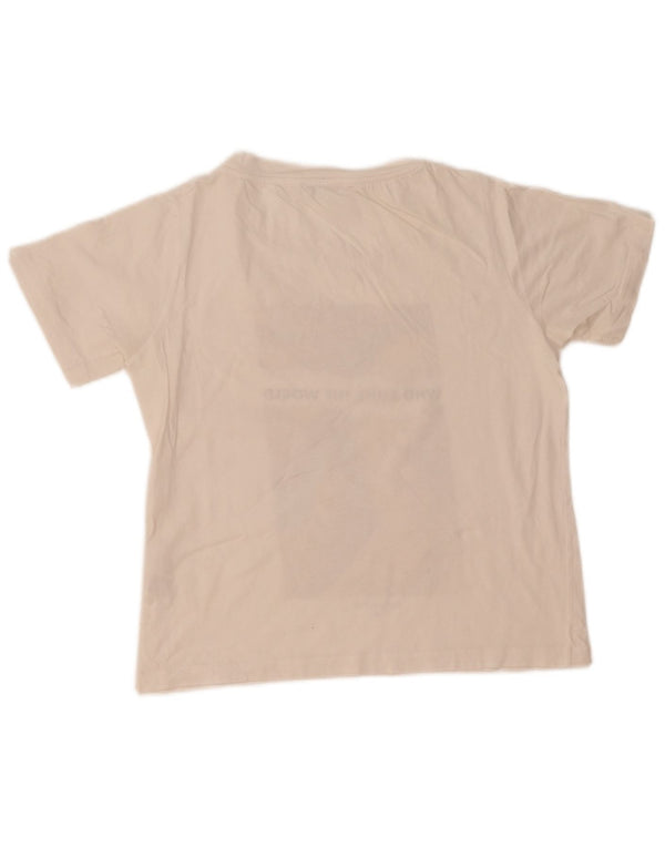 Patrizia Pepe Womens Oversized Graphic T-Shirt Top US 0 XS White Cotton