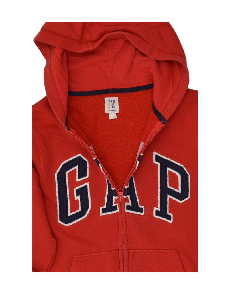 GAP Boys Graphic Zip Hoodie Sweater 10-11 Years XL Red Cotton | Vintage Gap | Thrift | Second-Hand Gap | Used Clothing | Messina Hembry 