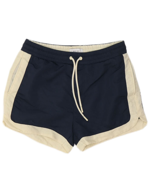Reiss Womens Sport Shorts UK 4 XS Navy Blue Colourblock Polyamide
