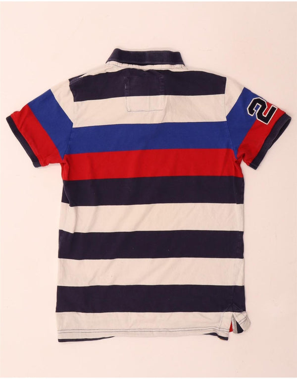 Superdry Mens Graphic Polo Shirt Medium Multicoloured Striped Cotton