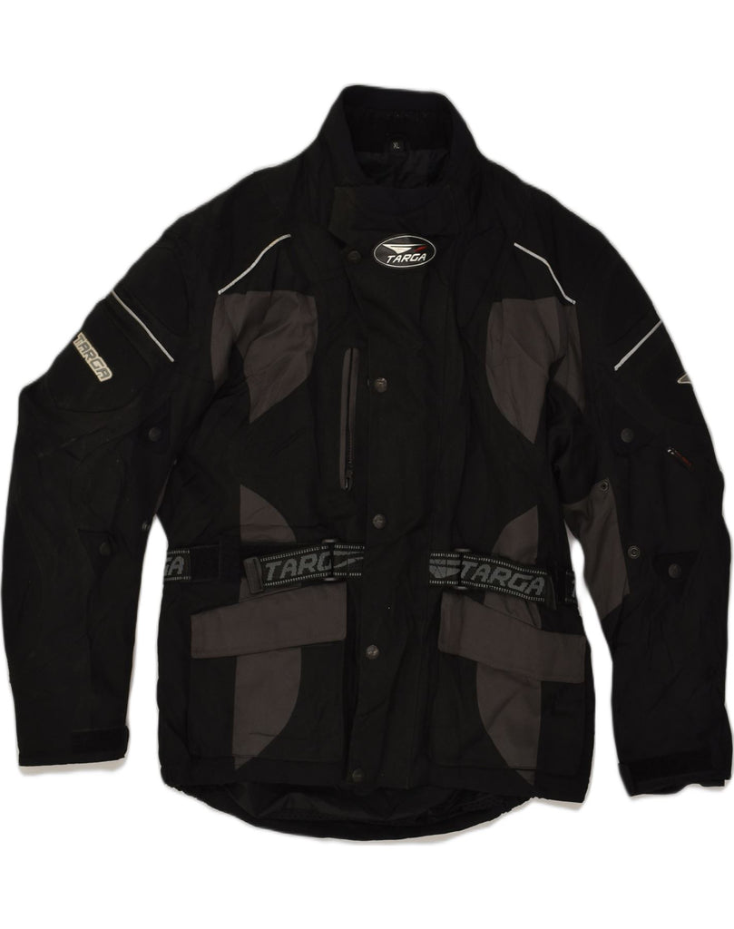 TARGA Mens Racer Jacket UK 42 XL Black Polyester | Vintage Targa | Thrift | Second-Hand Targa | Used Clothing | Messina Hembry 