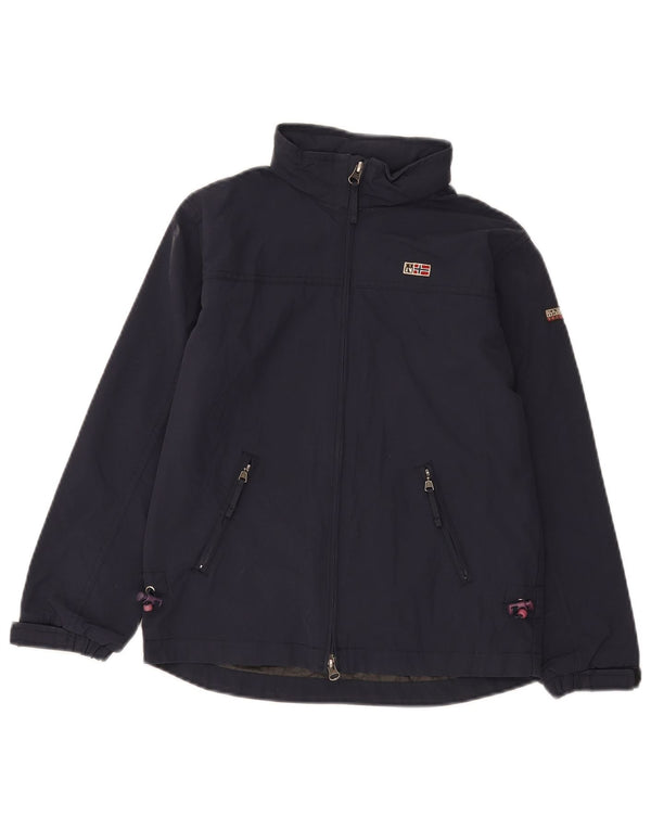Napapijri Boys Hooded Rain Jacket 9-10 Years Navy Blue Polyamide