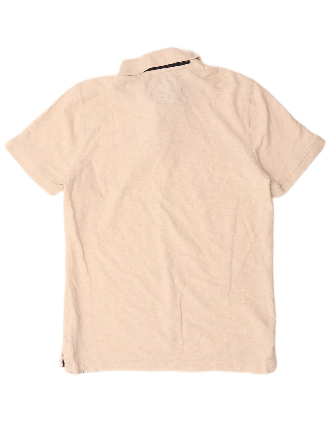 Crew Clothing Mens Polo Shirt Medium Beige Flecked Cotton
