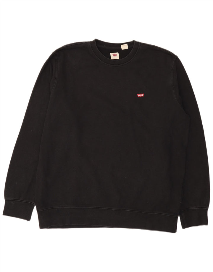 Levi's Mens Standard Fit Sweatshirt Jumper Large Black Cotton