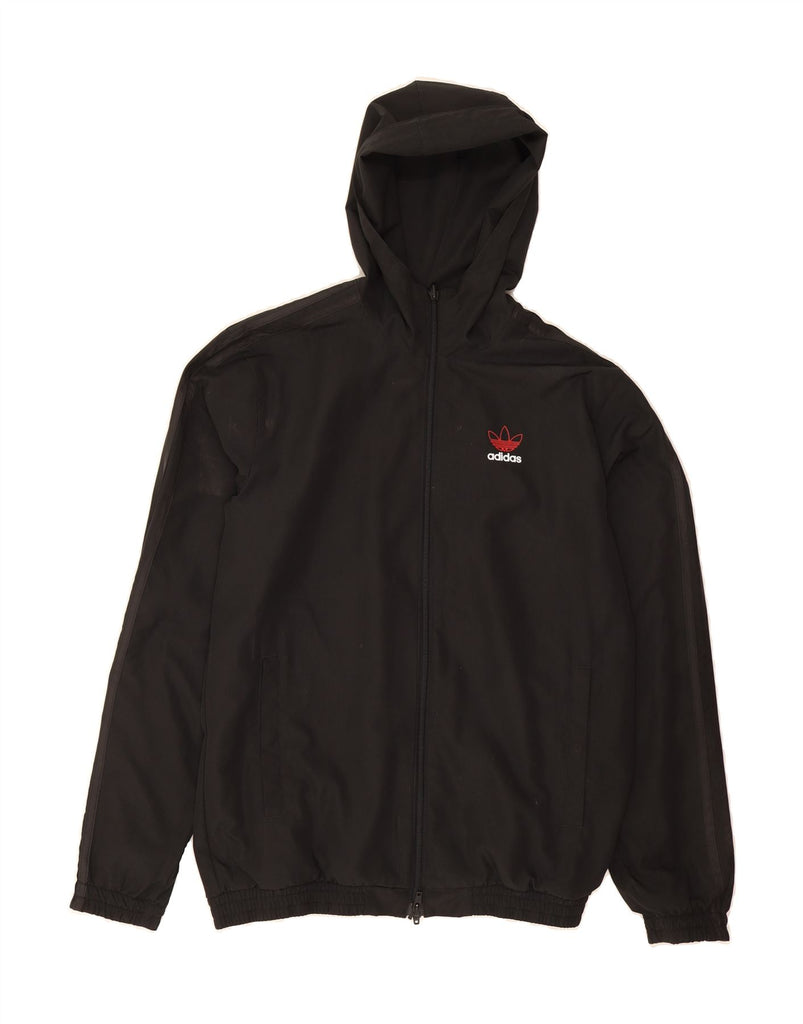 ADIDAS Mens Hooded Reversible Jacket UK 36 Small Black Polyester Vintage Adidas and Second-Hand Adidas from Messina Hembry 