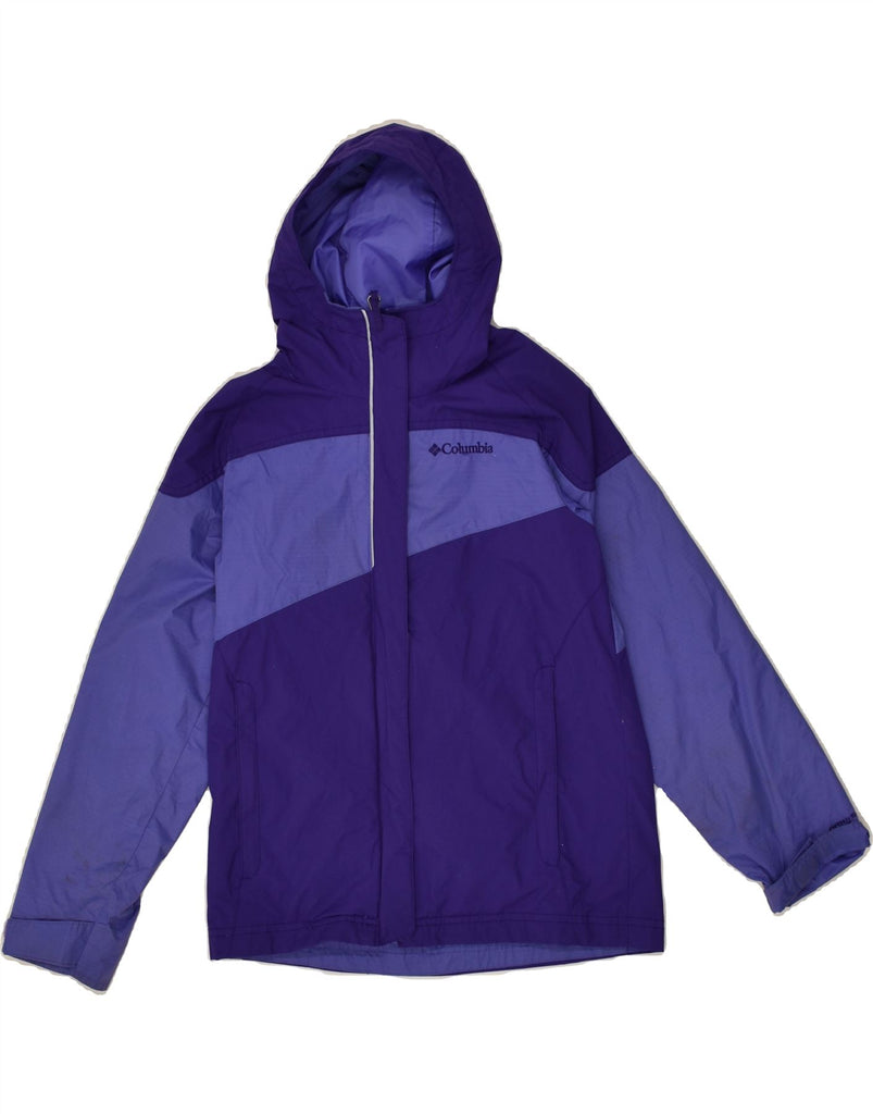 COLUMBIA Girls Hooded Windbreaker Jacket 7-8 Years Small Purple | Vintage Columbia | Thrift | Second-Hand Columbia | Used Clothing | Messina Hembry 