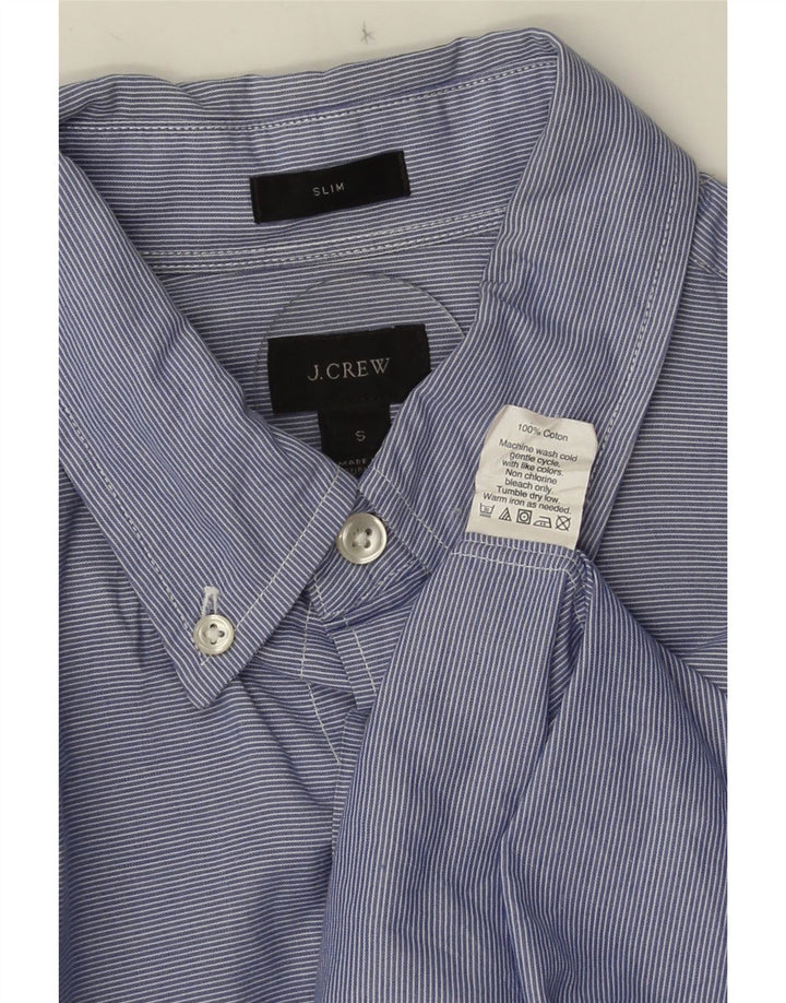 J. CREW Mens Slim Fit Shirt Small Blue Pinstripe Cotton