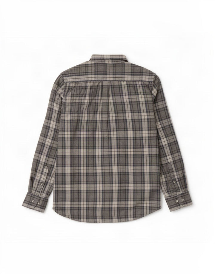 Dack's Mens Regular Fit Flannel Shirt XL Grey Check Cotton