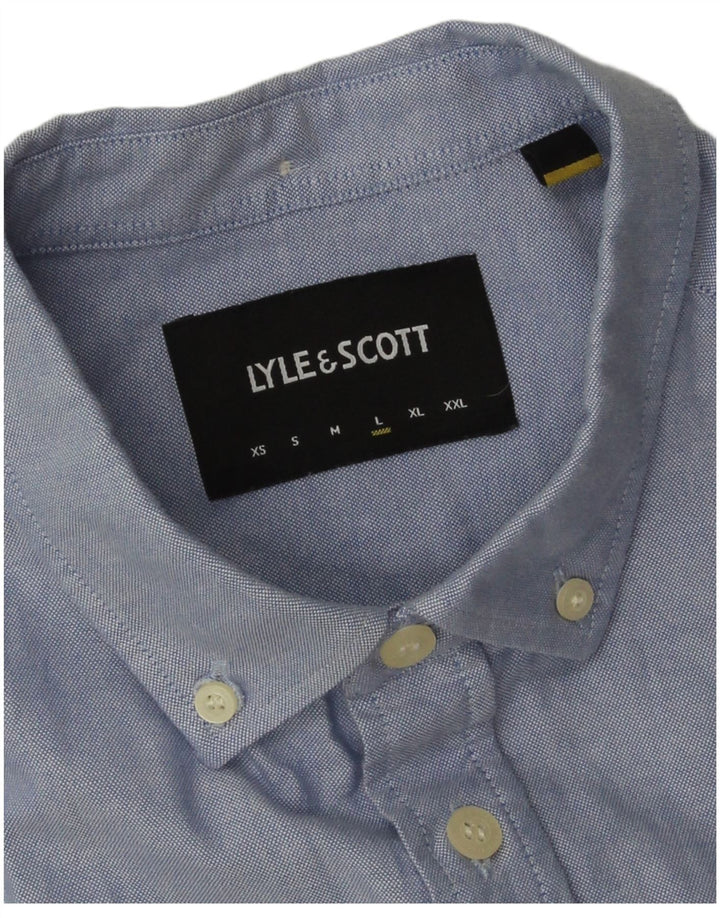 Lyle & Scott Mens Shirt Large Blue Cotton
