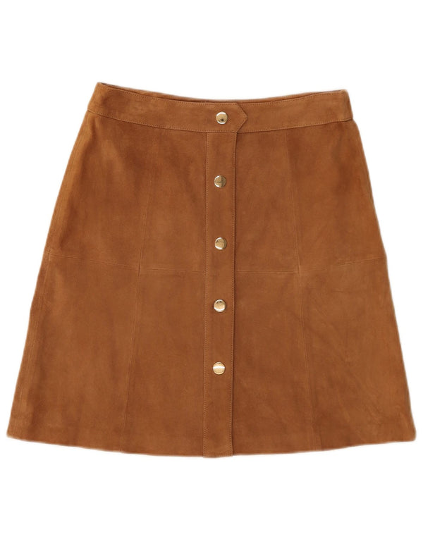 Luisa Spagnoli Womens Suede Mini Skirt IT 40 Small W28 Brown Leather