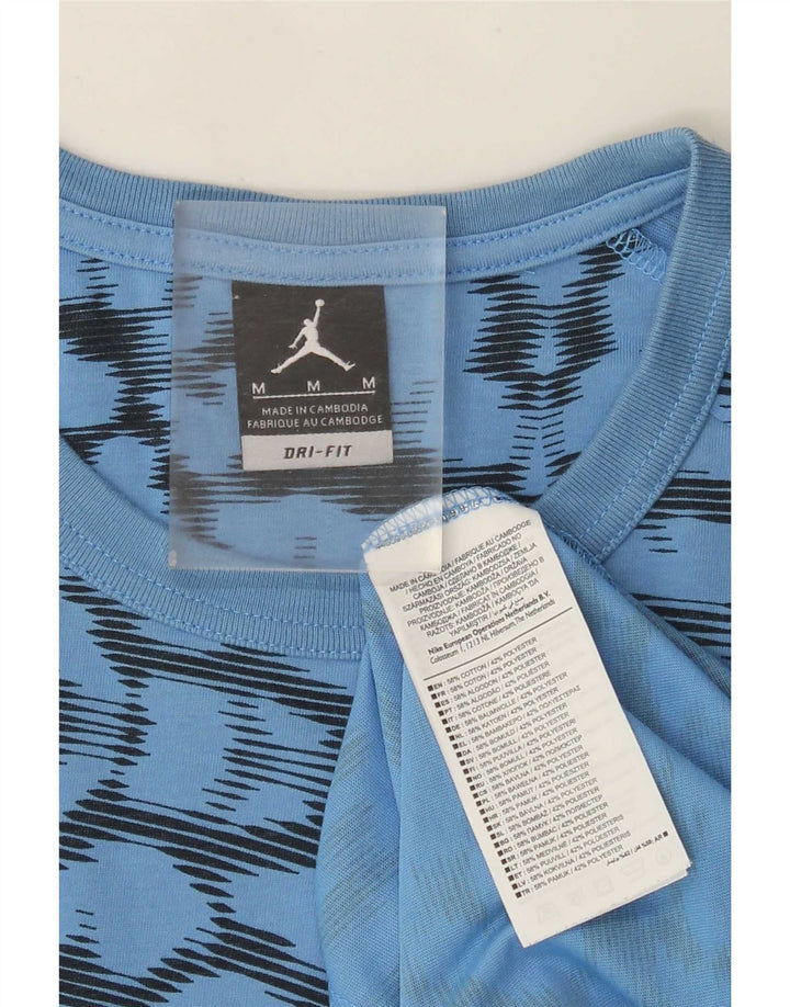 Jordan Mens Dri Fit Abstract Pattern T-Shirt Top Medium Blue Cotton