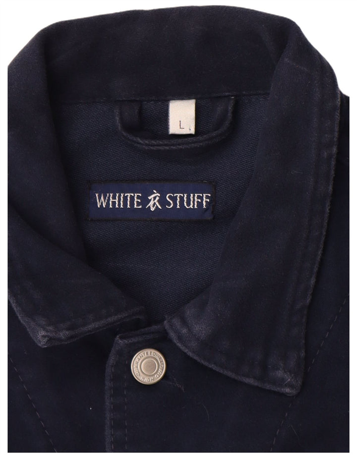 White Stuff Mens Denim Jacket UK 40 Large Navy Blue