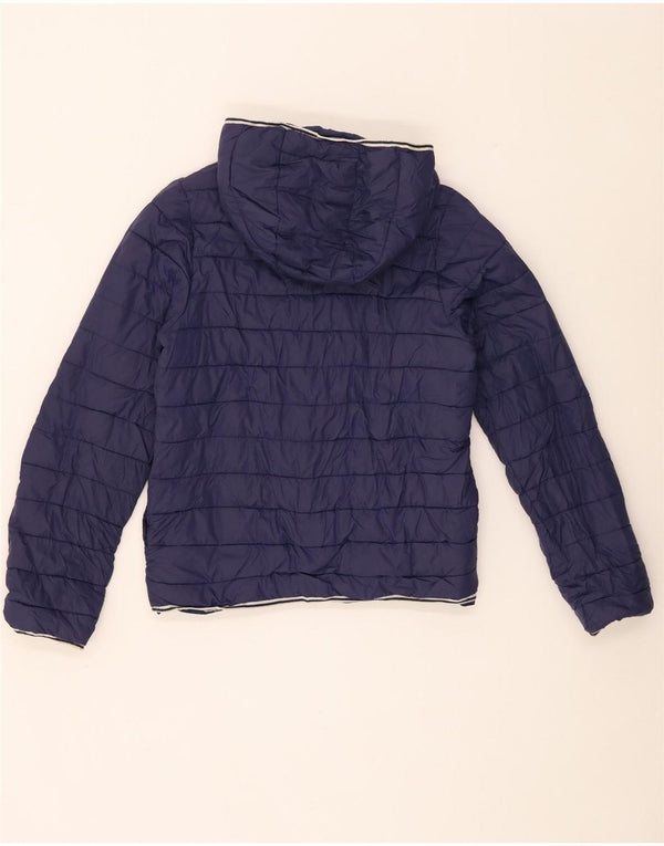 Timberland Girls Hooded Padded Jacket 13-14 Years Small Navy Blue Polyamide