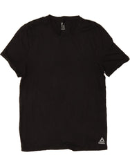 REEBOK Mens T-Shirt Top Large Black Polyester