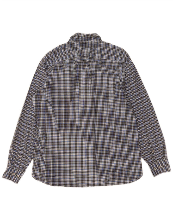 Tommy Hilfiger Mens Custom Fit Shirt Large Blue Check Cotton