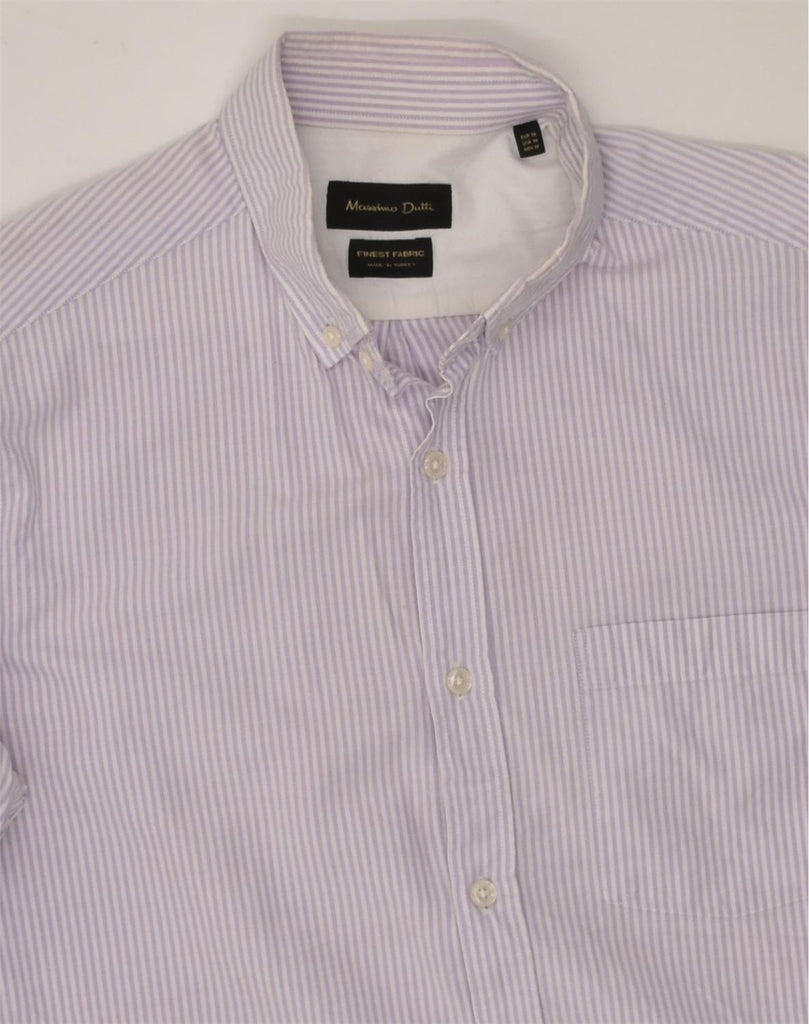 MASSIMO DUTTI Mens Shirt Medium Purple Striped Cotton | Vintage Massimo Dutti | Thrift | Second-Hand Massimo Dutti | Used Clothing | Messina Hembry 