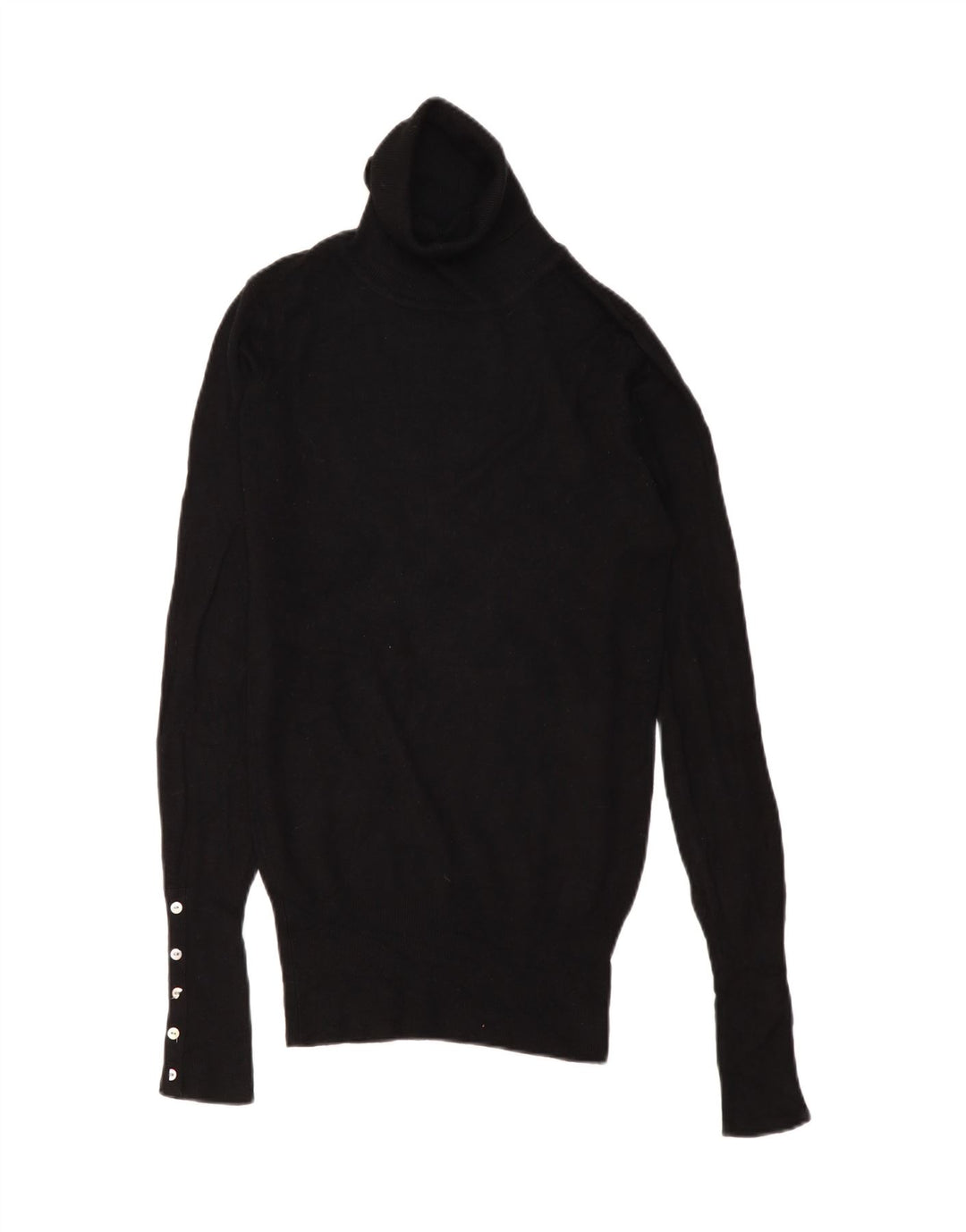 Zara Womens Roll Neck Jumper Sweater UK 10 Small Black Rayon