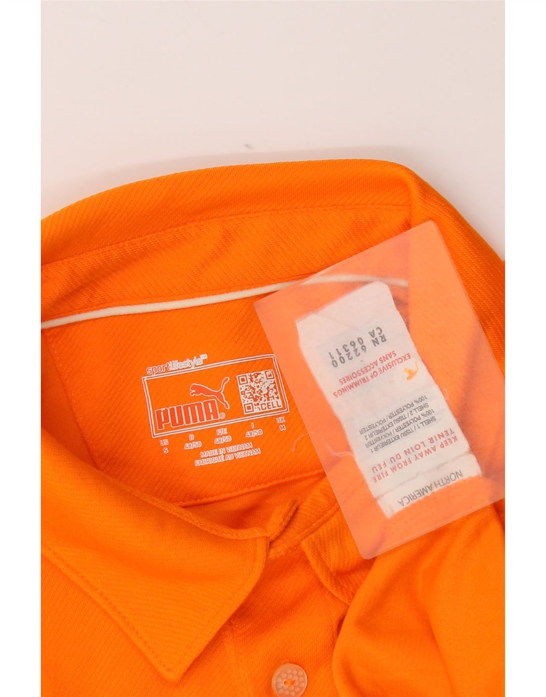 Puma Mens Polo Shirt Medium Orange Polyester