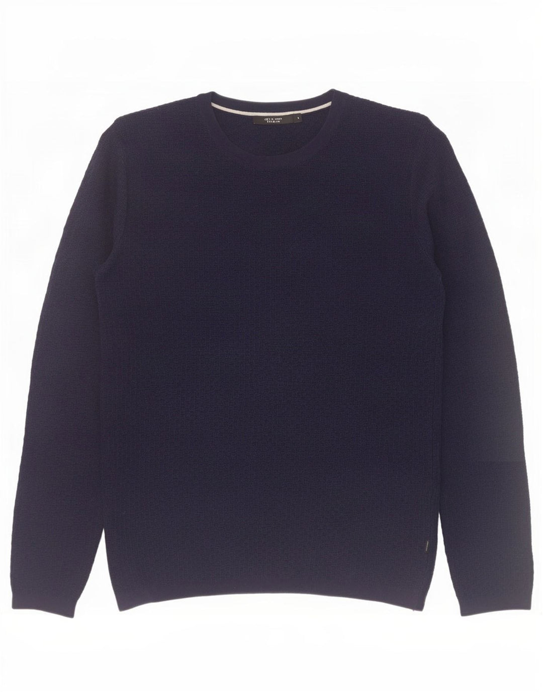 Jack & Jones Mens Crew Neck Jumper Sweater Large Navy Blue Cotton