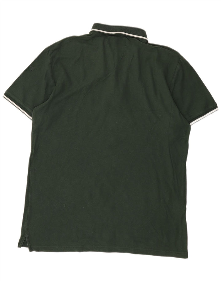 PENGUIN Mens Polo Shirt Large Green Cotton