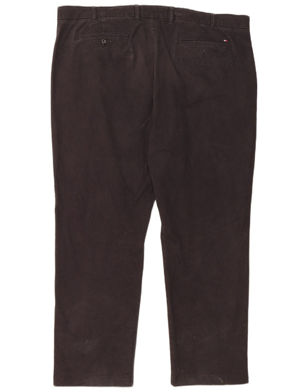 Tommy Hilfiger Mens Straight Chino Trousers W42 L32 Black Cotton