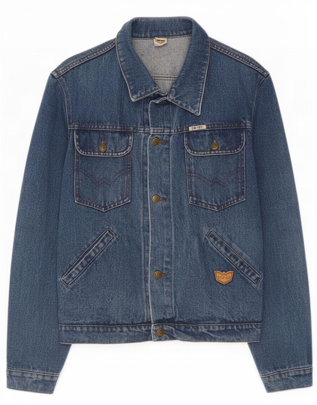 POP 84 Mens Denim Jacket UK 40 Large Blue Cotton