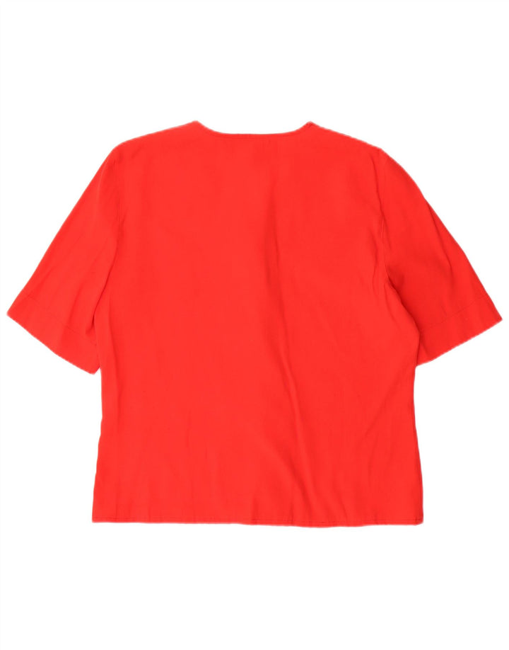 Miss Joy Womens Short Sleeve Shirt Blouse EU 38 Medium Red Viscose