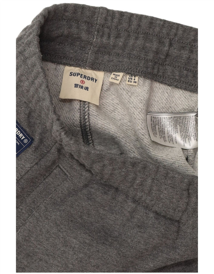 SUPERDRY Womens Tracksuit Trousers Joggers UK 8 Small Grey Cotton