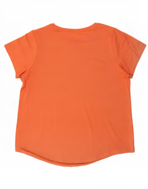 Nike Womens Dri Fit T-Shirt Top UK 20 2XL Orange Polyester